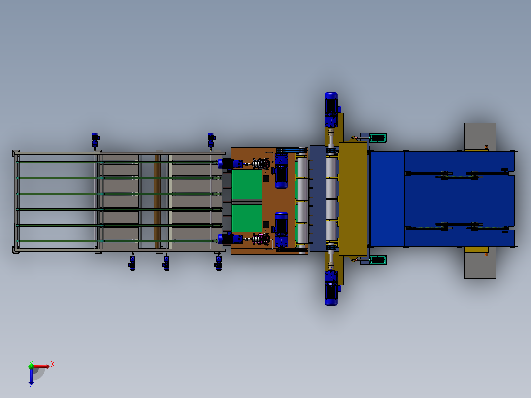 原木剥皮机sw21俯视图