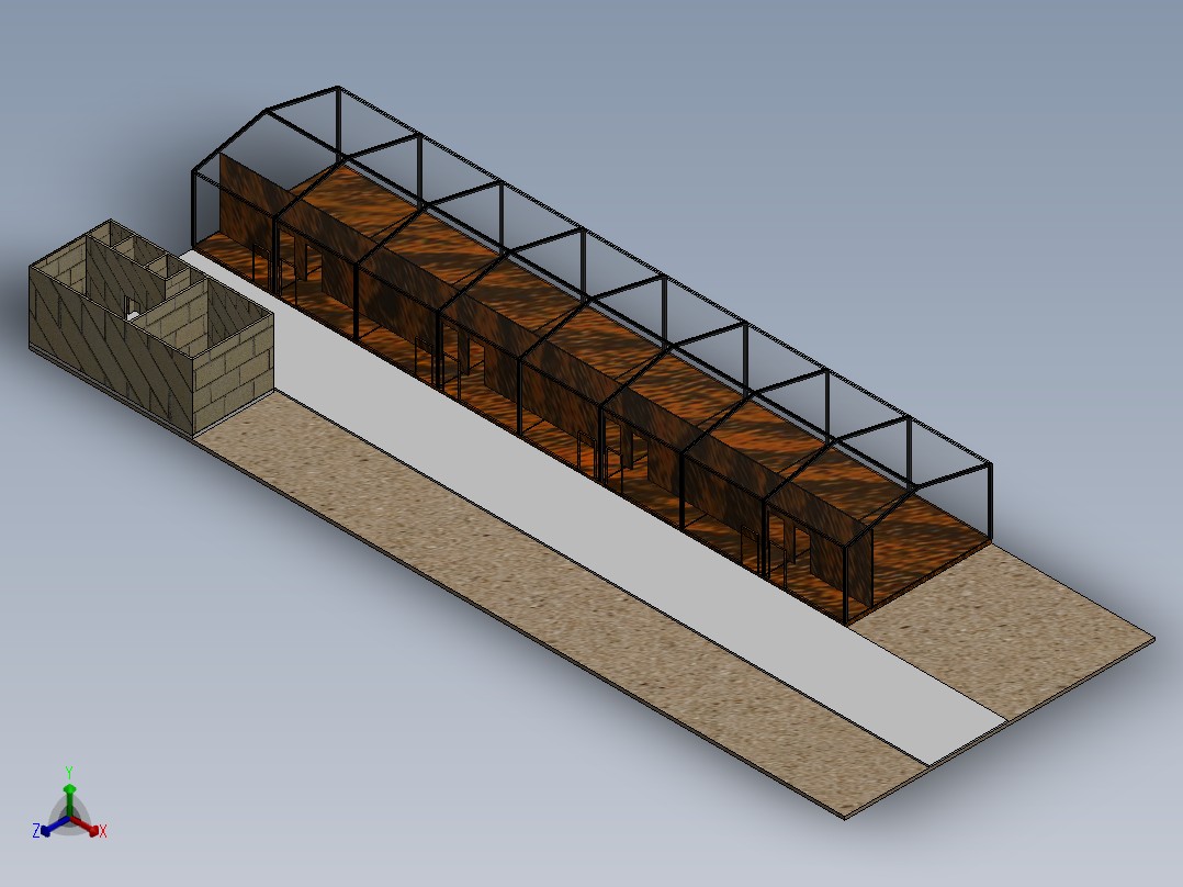 温室蔬菜正等轴测图