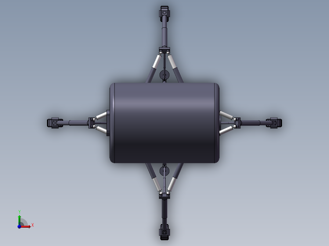 月球登录车软着陆缓冲装置前视图