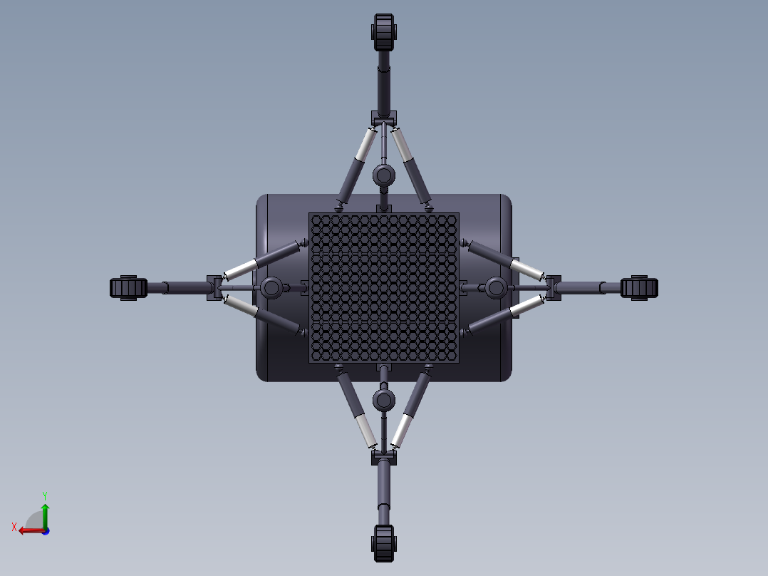 月球登录车软着陆缓冲装置后视图
