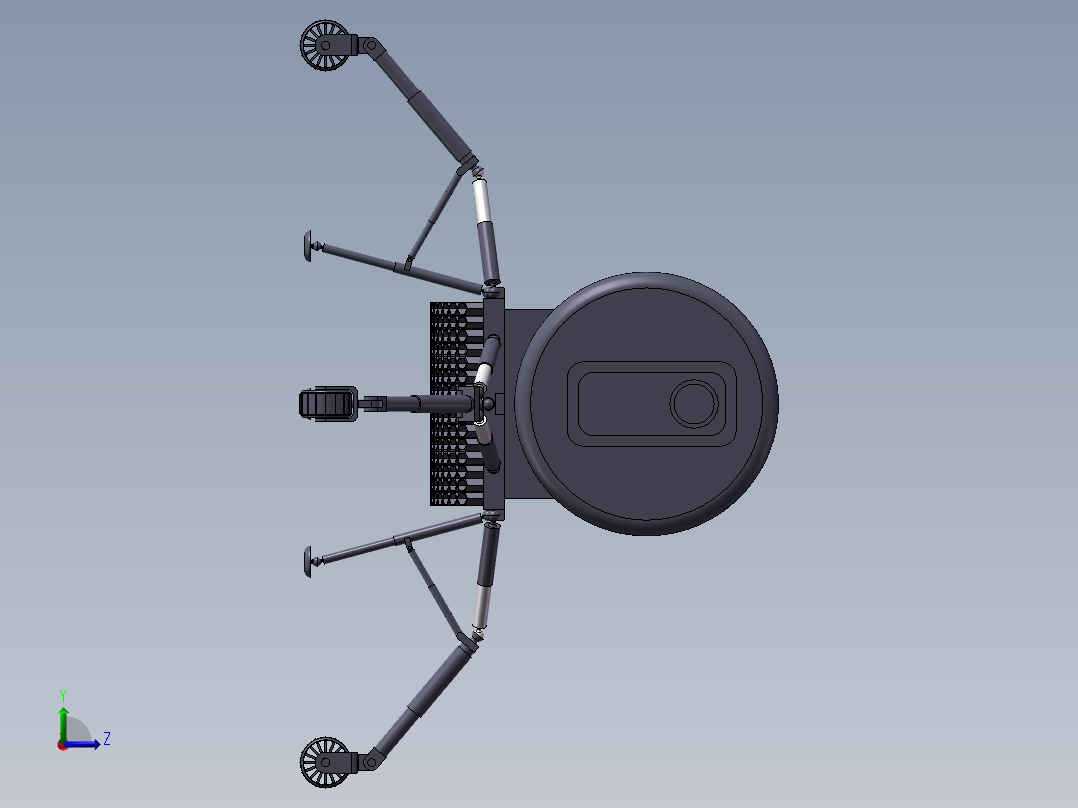 月球登录车软着陆缓冲装置左视图