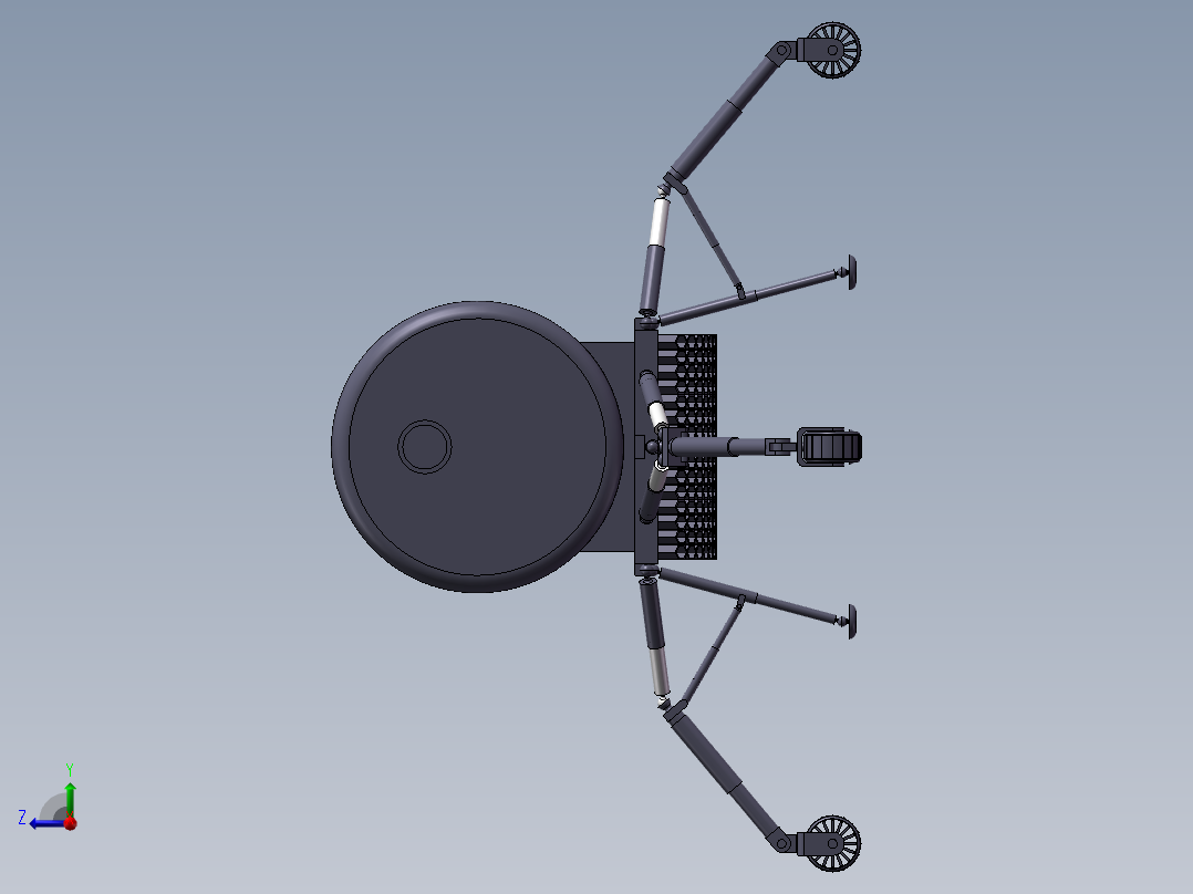 月球登录车软着陆缓冲装置右视图