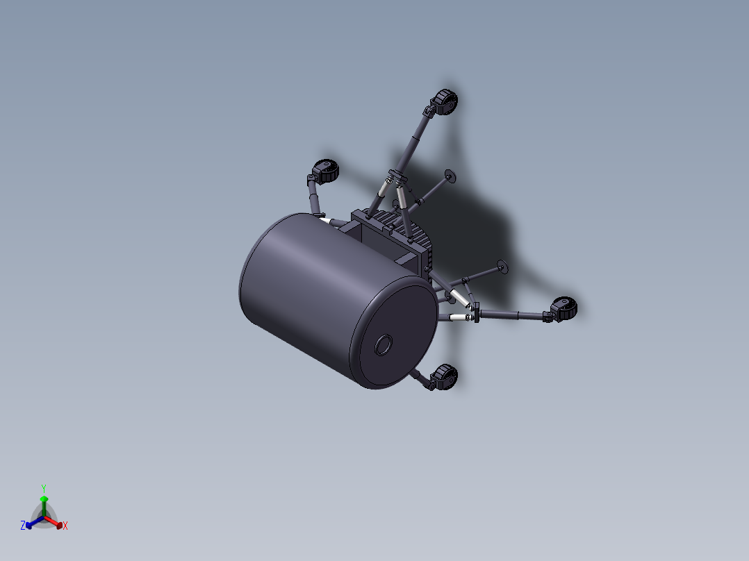 月球登录车软着陆缓冲装置正等轴测图