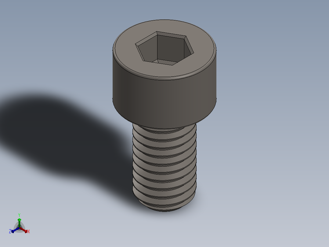 Screw_DIN_912_M8x15F_A2.SLDPRT公制内六角螺钉正等轴测图