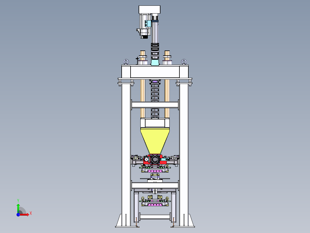 新能源电芯模组翻转机  step格式前视图