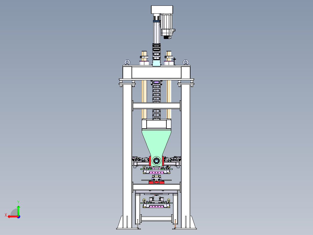 新能源电芯模组翻转机  step格式后视图