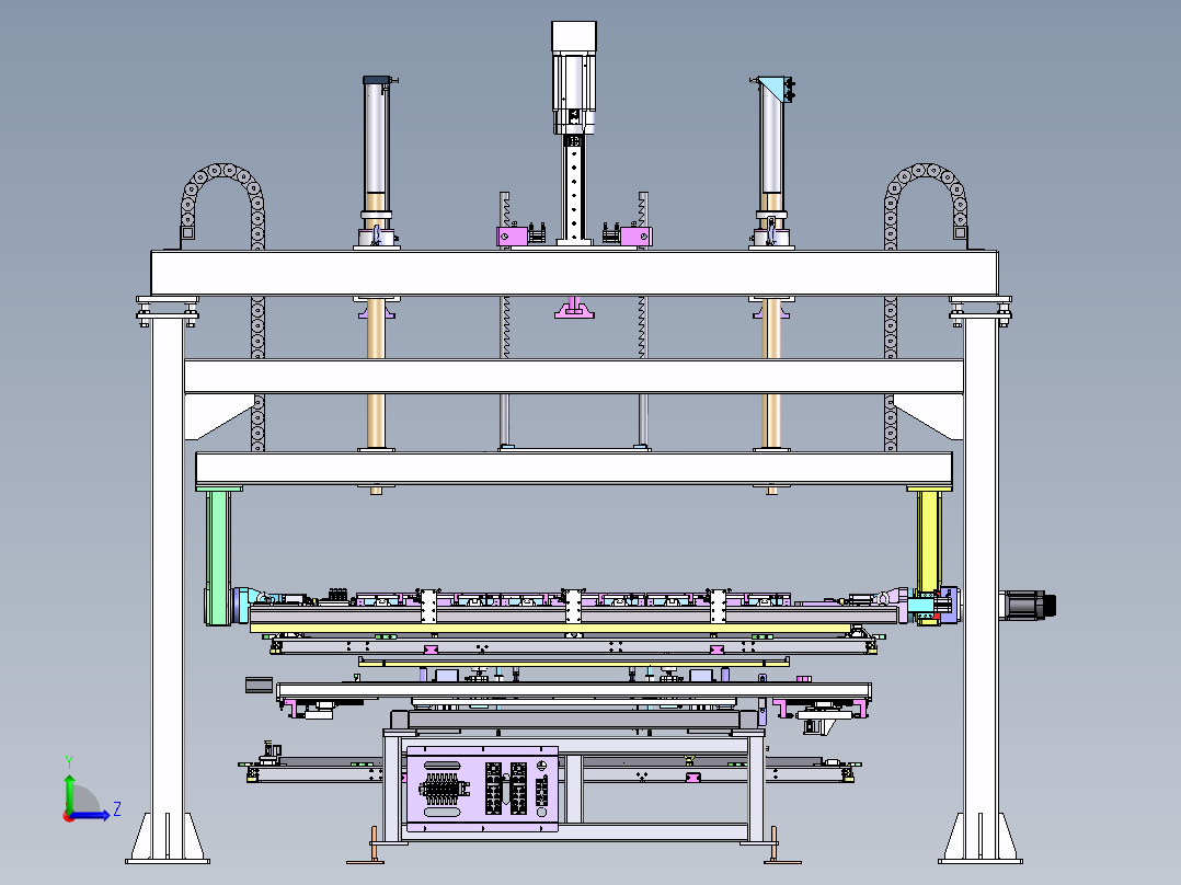 新能源电芯模组翻转机  step格式左视图