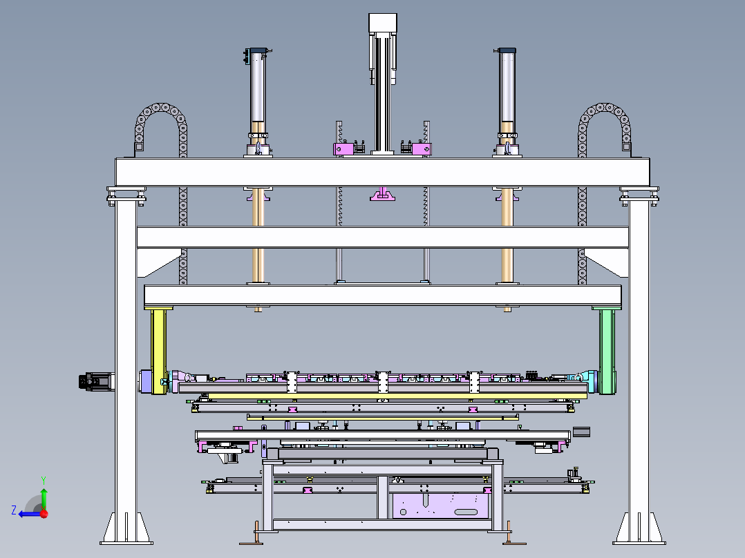 新能源电芯模组翻转机  step格式右视图