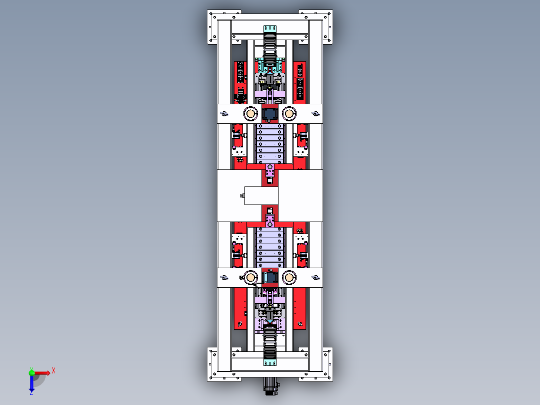 新能源电芯模组翻转机  step格式俯视图