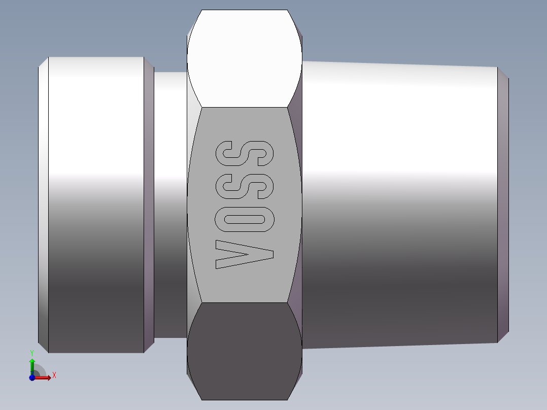 英制锥管螺纹直接头、1DT-36-16SP前视图
