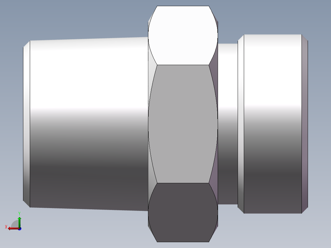 英制锥管螺纹直接头、1DT-36-16SP后视图