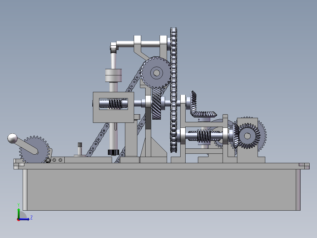 插齿机设计（以Y3150为基础）【含三维sw】左视图