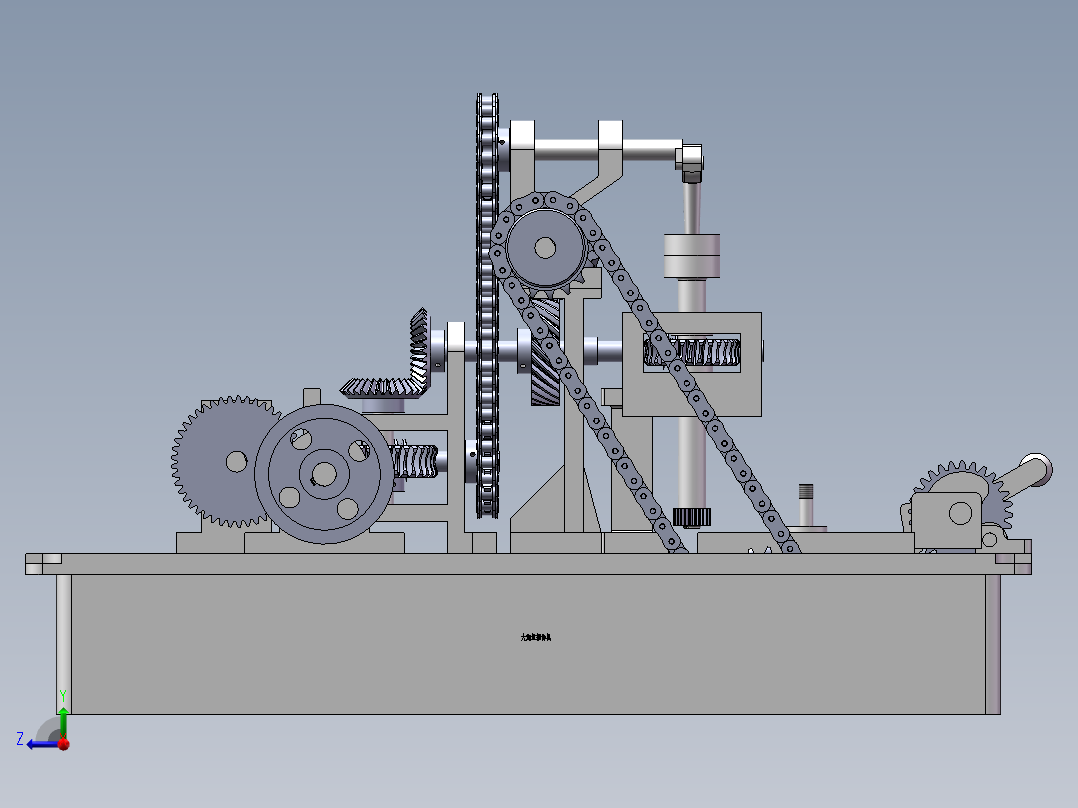 插齿机设计（以Y3150为基础）【含三维sw】右视图