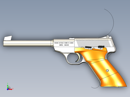 手枪左轮冲锋枪老式狙击步枪设计3D图纸Browning Challenger 22lr  Mk1 pistol STP IGS前视缩略图