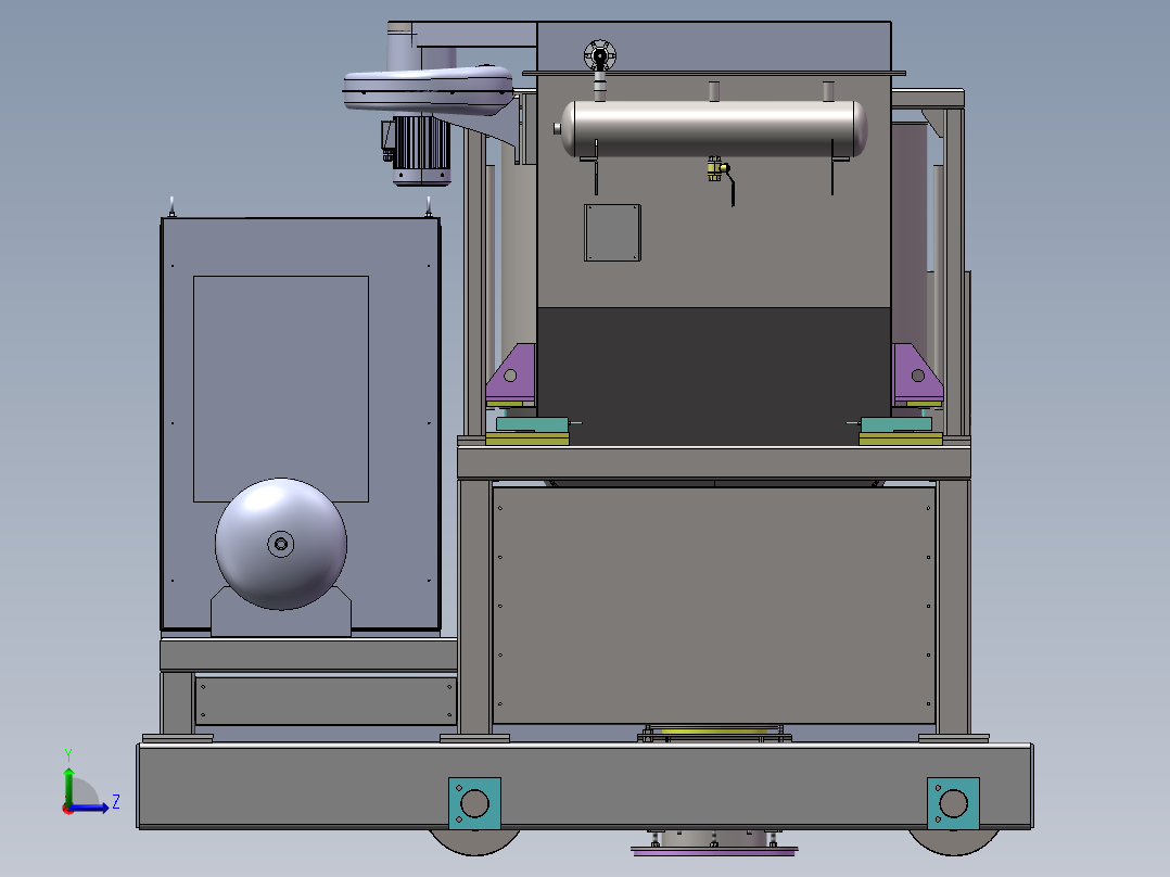 单斗配料车左视图