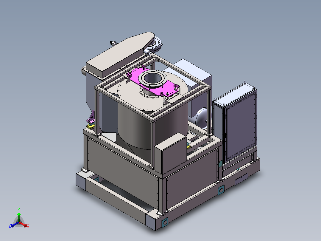 单斗配料车正等轴测图