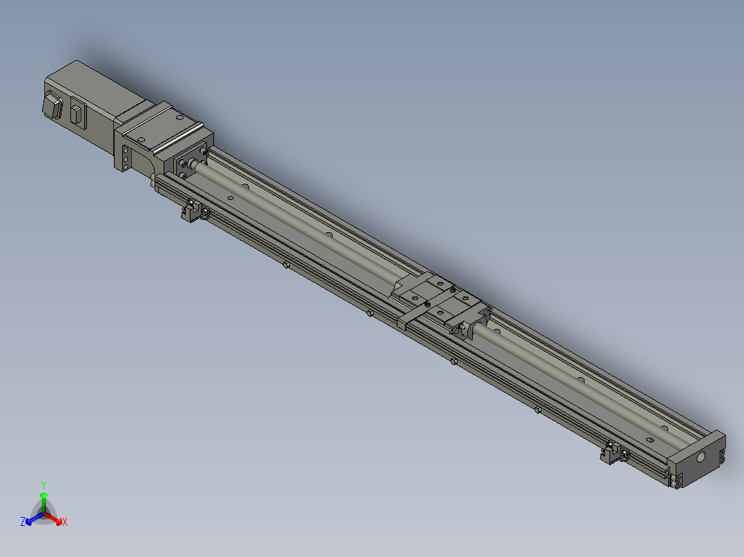 as单轴驱动模组Y轴LXM3010_A2_AM10_3_2_R_600正等轴测图