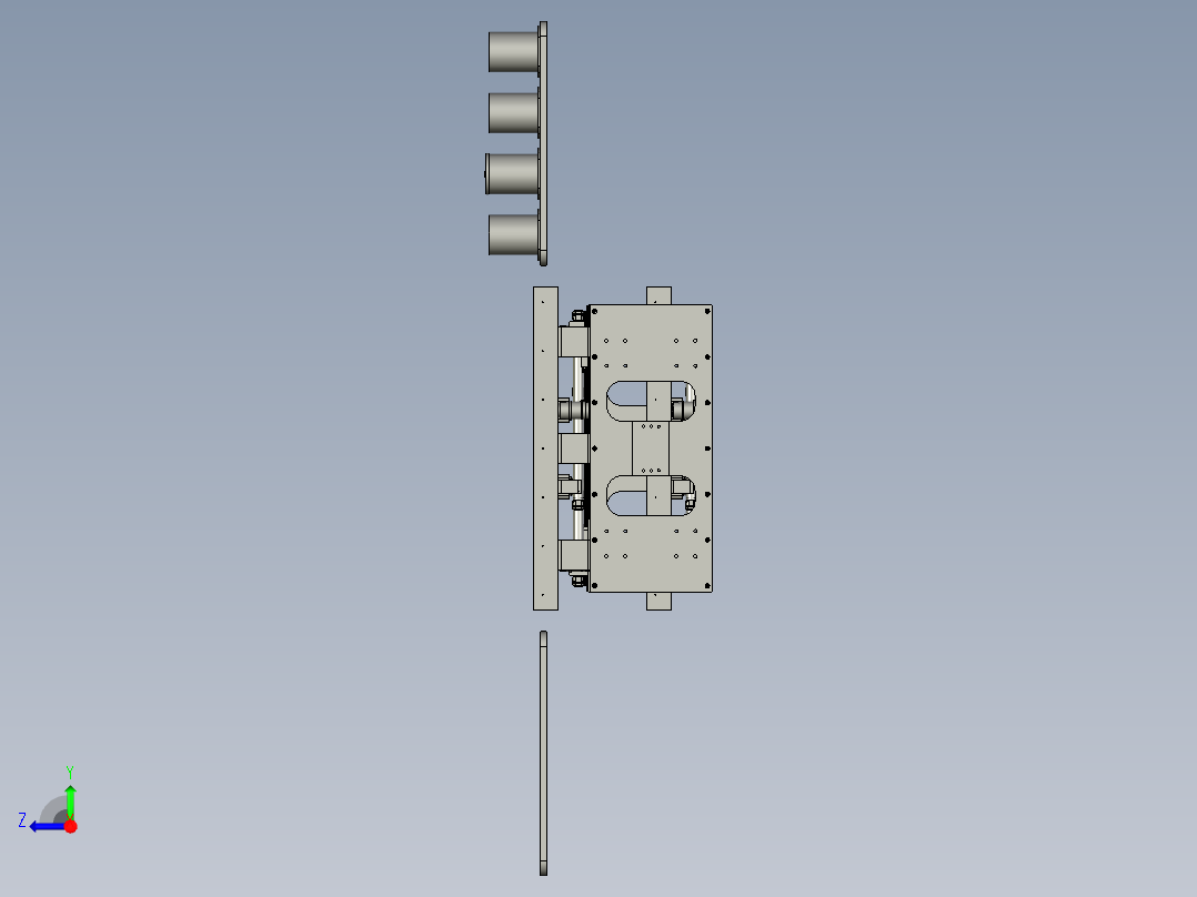 双层对接机构V02V01V0V11右视图