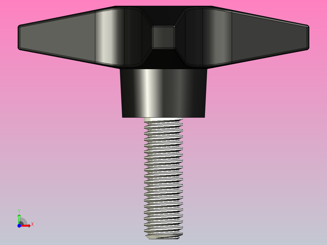 手柄螺母M8x25前视图