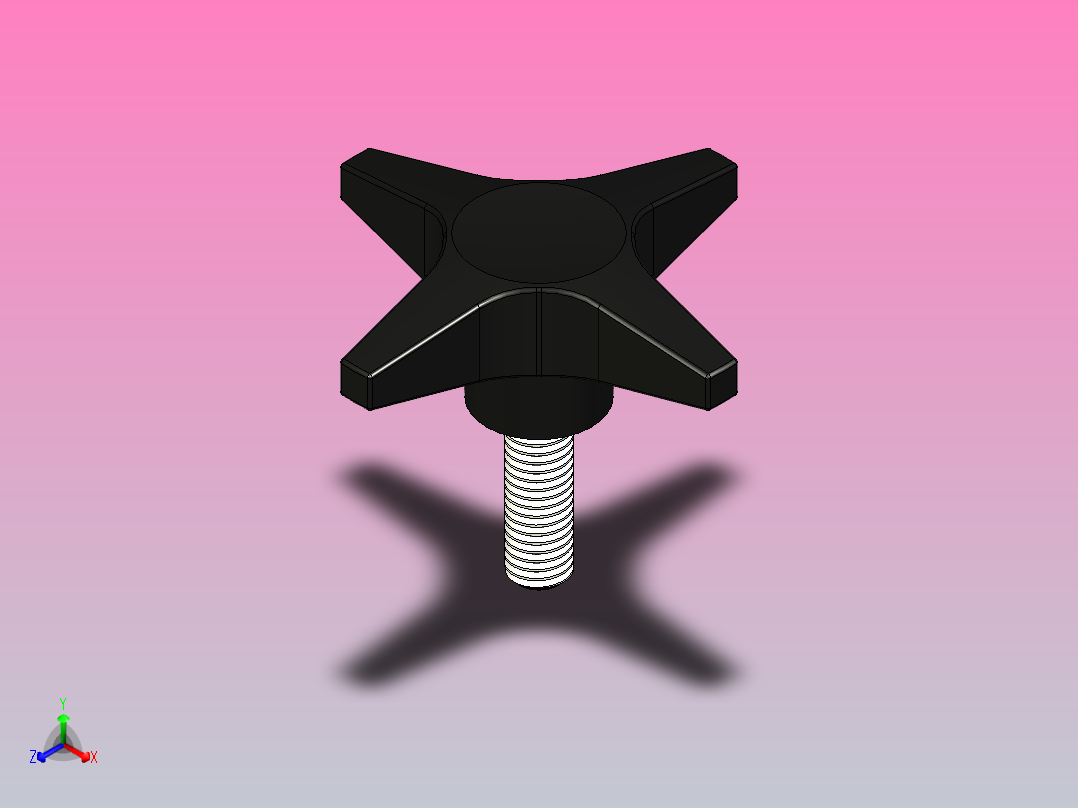 手柄螺母M8x25正等轴测图