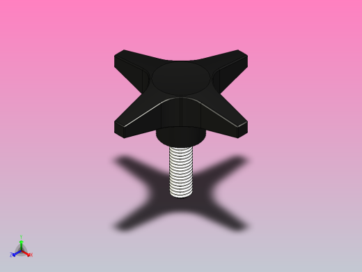 手柄螺母M8x25正等轴测缩略图