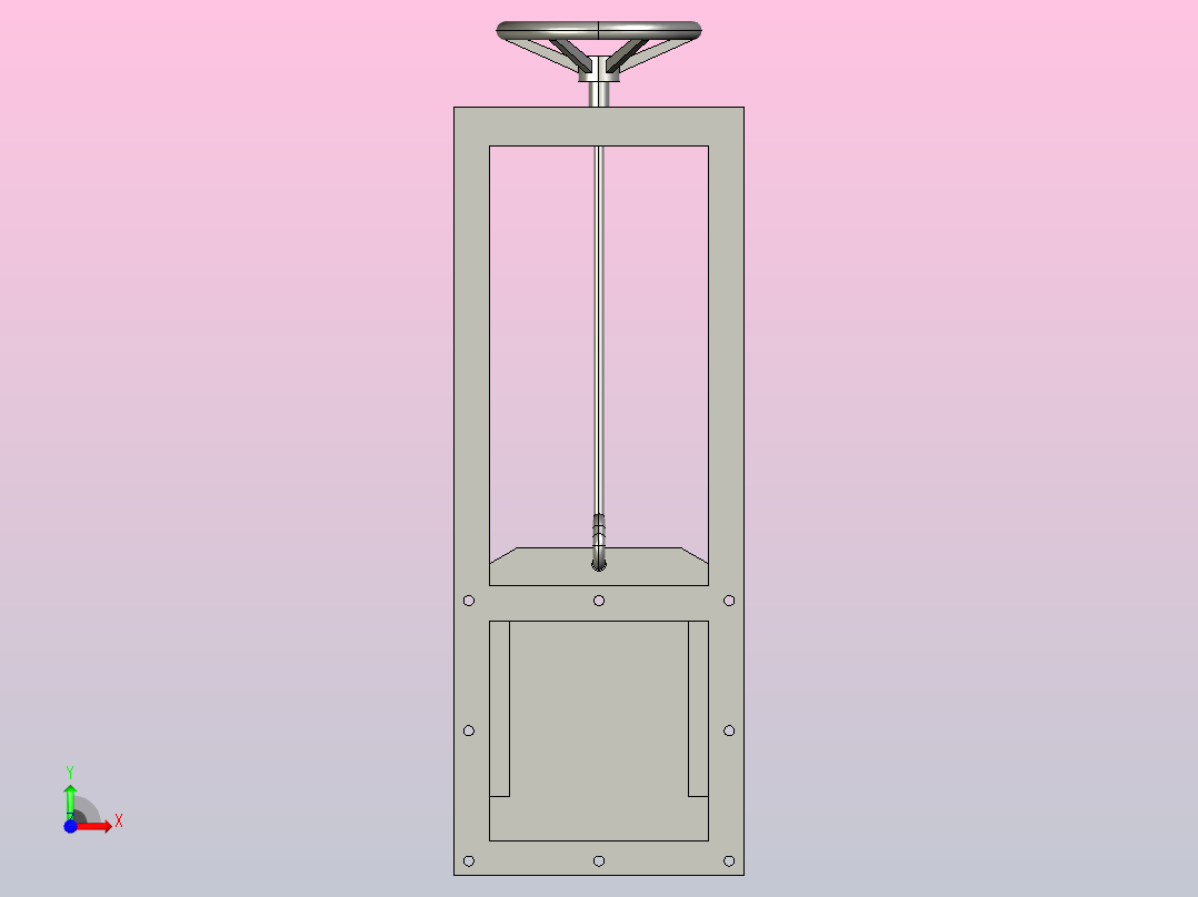 LMD单向螺旋闸门[300×300]前视图