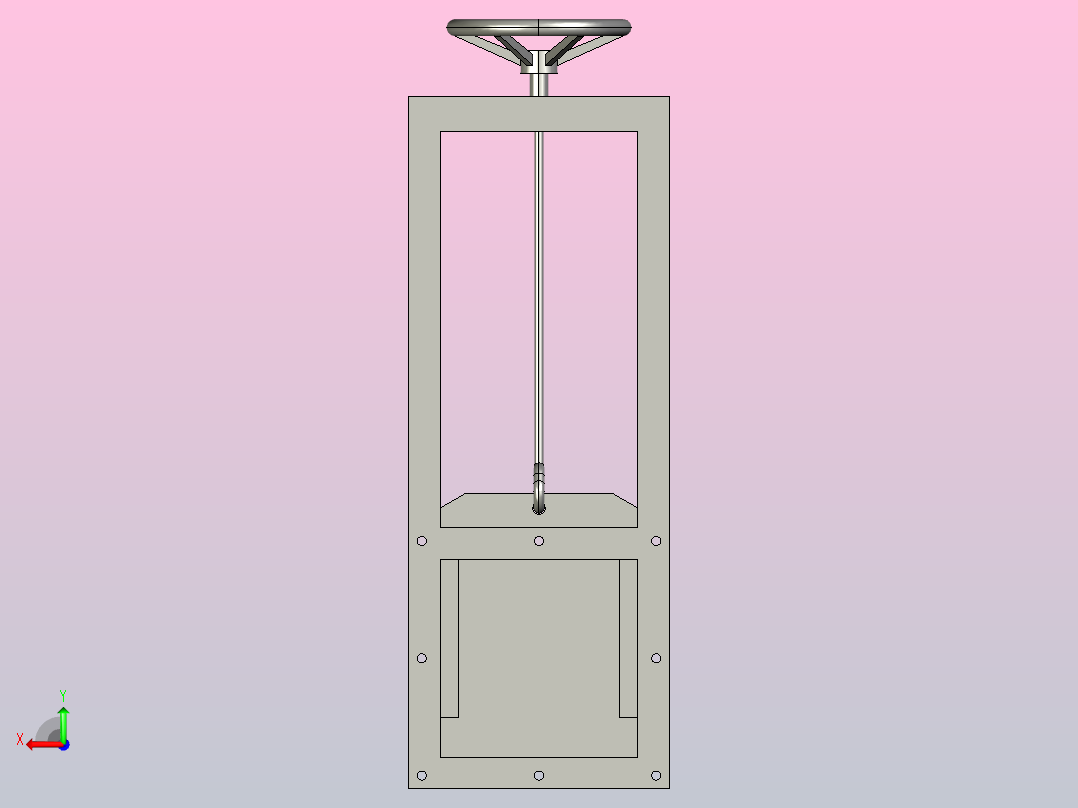 LMD单向螺旋闸门[300×300]后视图