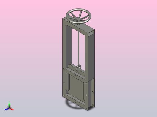 LMD单向螺旋闸门[300×300]正等轴测缩略图