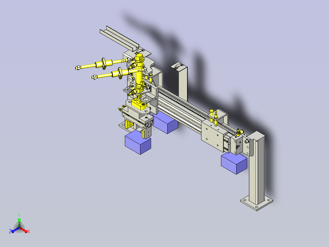一款装载机机构3D图模型主视图