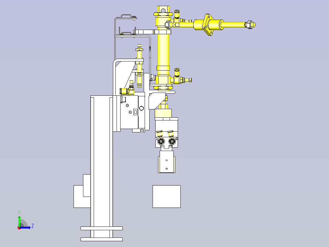 一款装载机机构3D图模型左视图