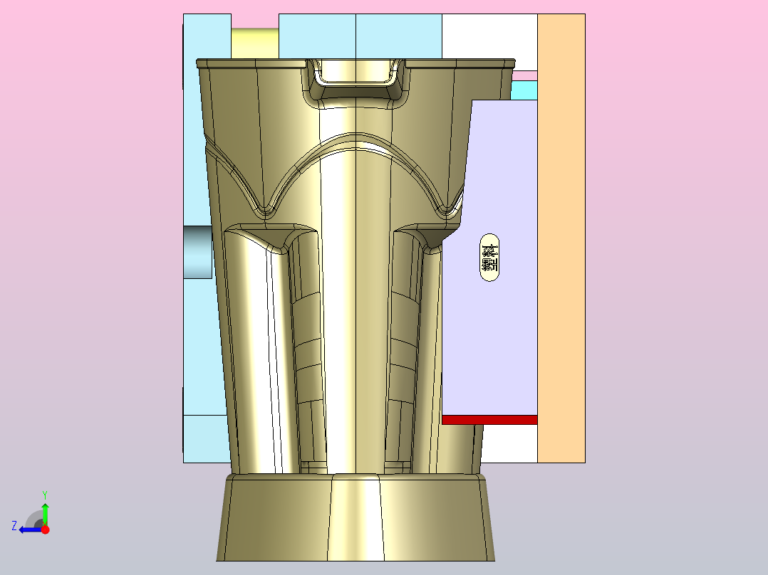 水杯把手包胶右视图