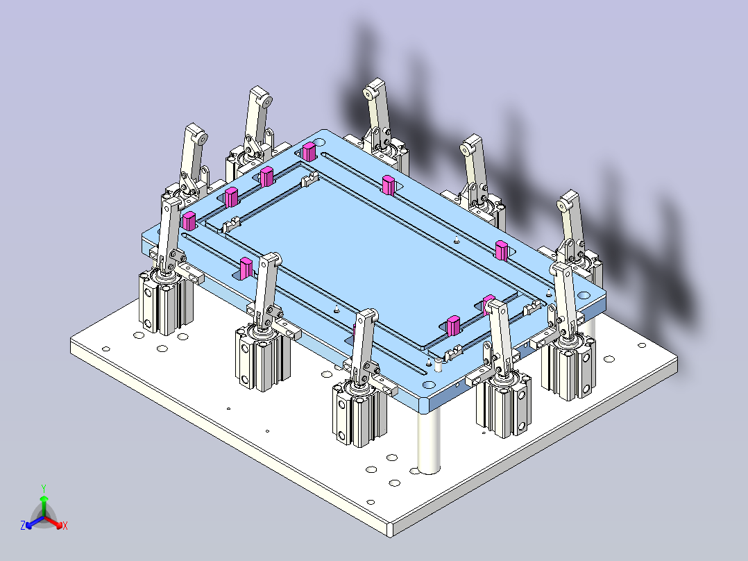 一款工装定位治具3D设计正等轴测图
