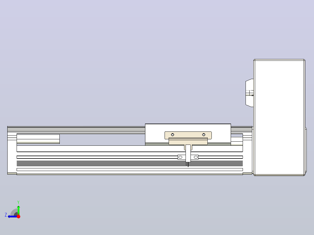 皮带直线轴半封闭可选导轨TPA-HNB-105D-90-L100-LU-Y-P20-N3右视图
