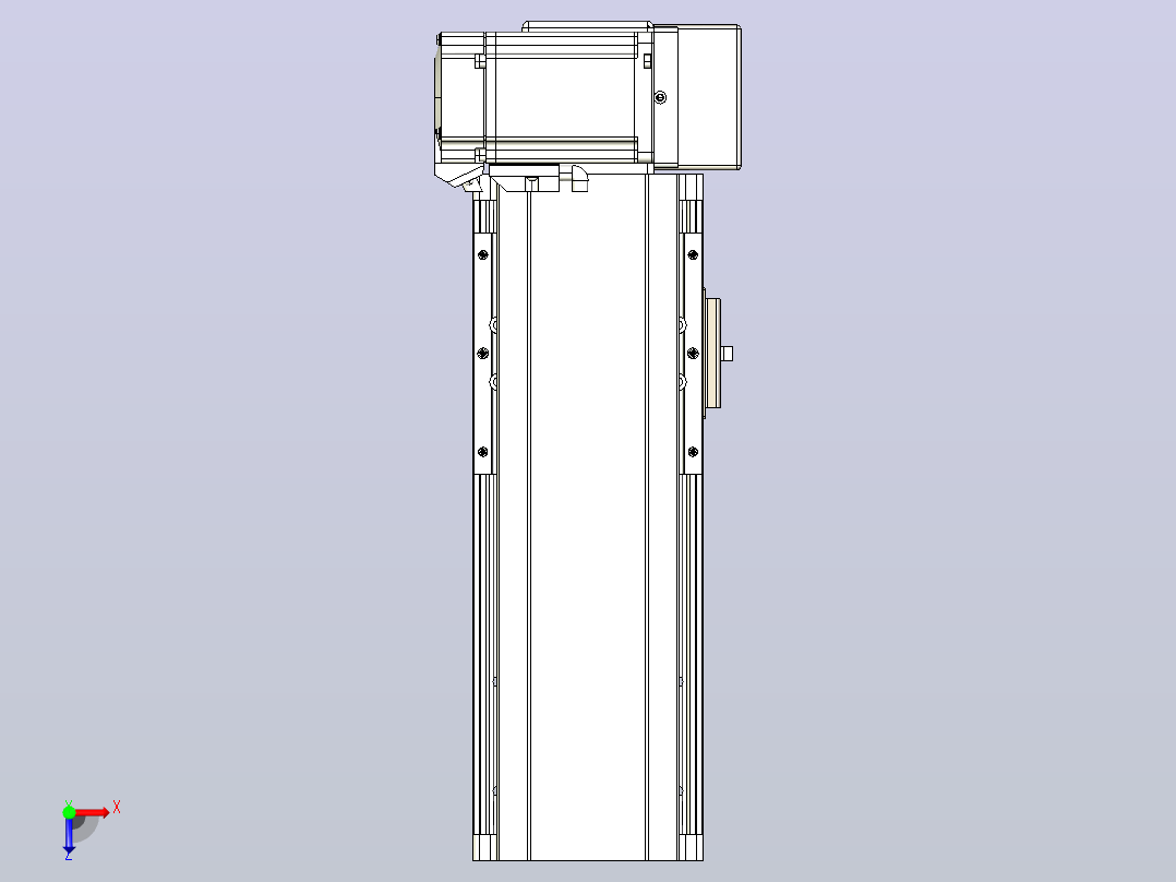 皮带直线轴半封闭可选导轨TPA-HNB-105D-90-L100-LU-Y-P20-N3俯视图