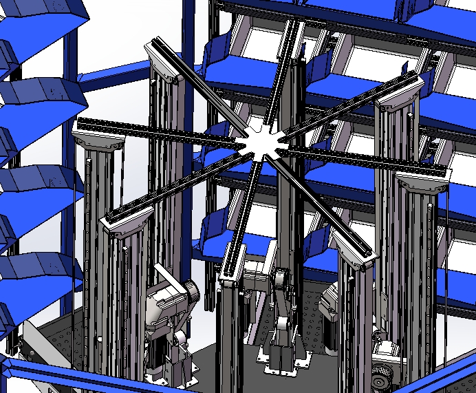 Round-type圆形多位旋转分拣输送机3D数模图纸+x_t格式