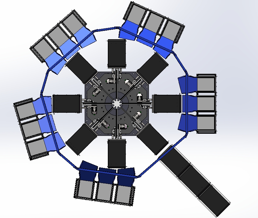 Round-type圆形多位旋转分拣输送机3D数模图纸+x_t格式