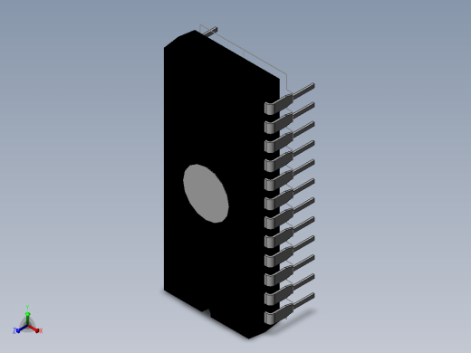 电子器件DIP 24 IC with 0_280in Window正等轴测缩略图