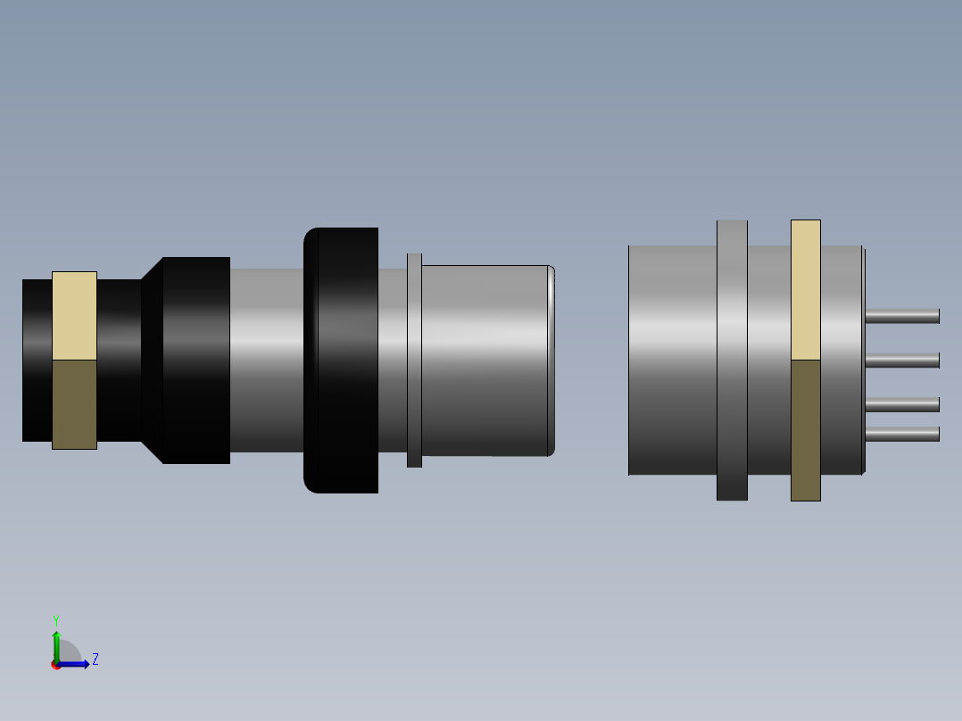 航空插头左视图