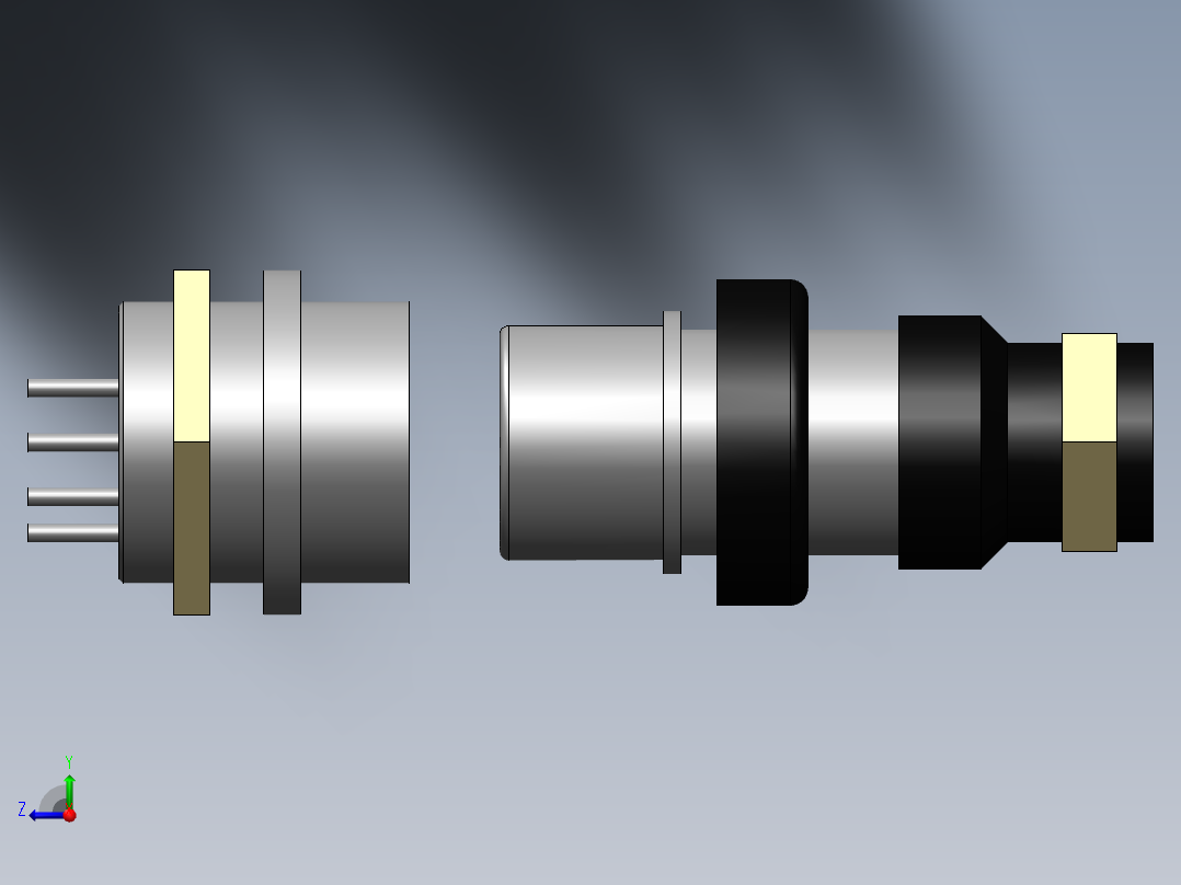 航空插头右视图