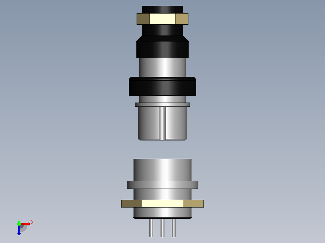 航空插头俯视图