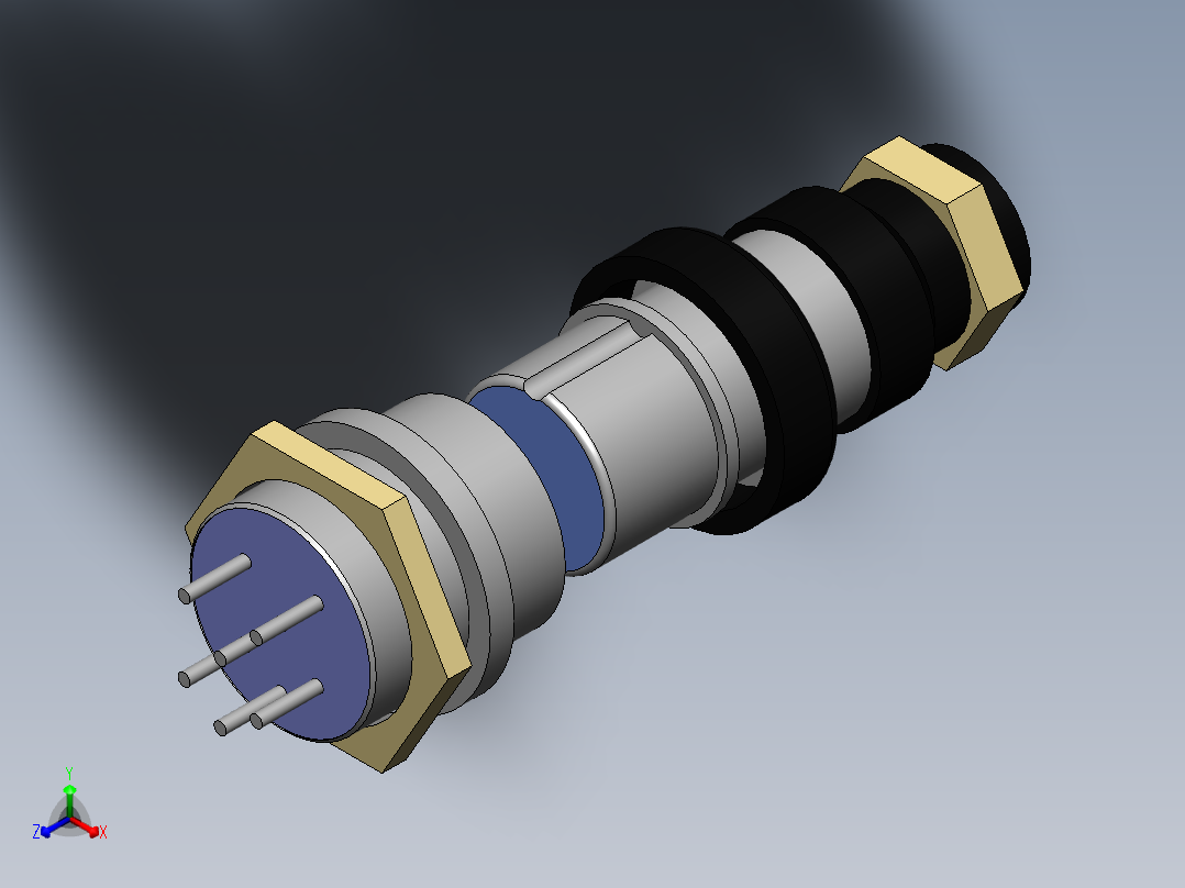 航空插头正等轴测图