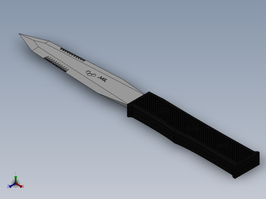 solidworks 匕首3D模型正等轴测缩略图