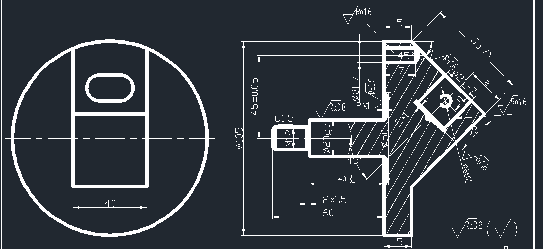 制定三头钻底座（图5-29）的加工工艺,设计钻铰Ф20H7孔的钻床夹具
