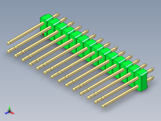彩色公头100mil（2.54mm）系列-DS1021_green_2x14p_100mil_Type5_rev1.0