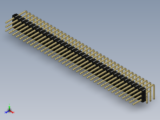 彩色公排针 100mil 2.54mm 系列-DS1022_black_3x37p_100mil_TypeD_rev1.0