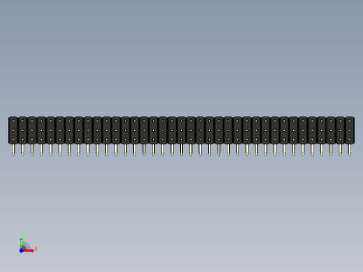 彩色公排针 100mil 2.54mm 系列-DS1022_black_3x37p_100mil_TypeD_rev1.0前视缩略图
