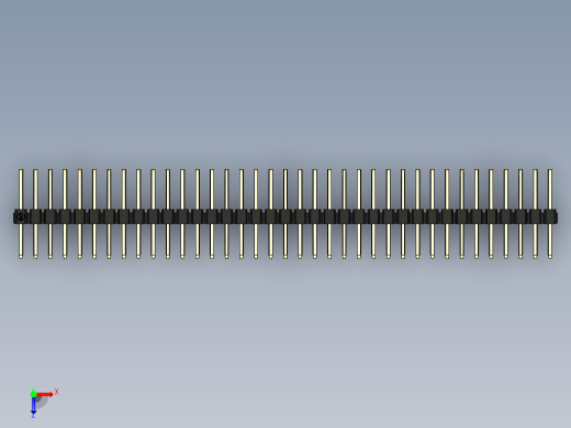 彩色公排针 100mil 2.54mm 系列-DS1022_black_3x37p_100mil_TypeD_rev1.0俯视缩略图