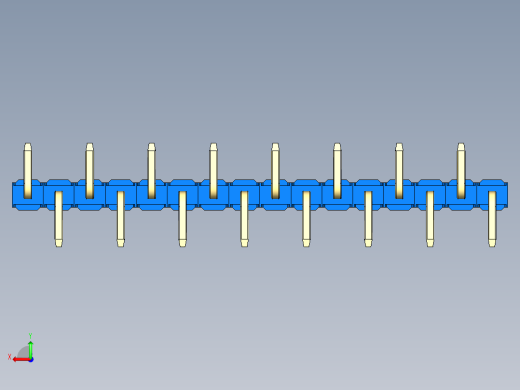 彩色公排针 100mil 2.54mm 系列-DS1022_blue_16p_100mil_Type_SMT_R2_rev1.0后视缩略图
