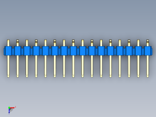 彩色公排针 100mil 2.54mm 系列-DS1022_blue_16p_100mil_Type_SMT_R2_rev1.0俯视缩略图