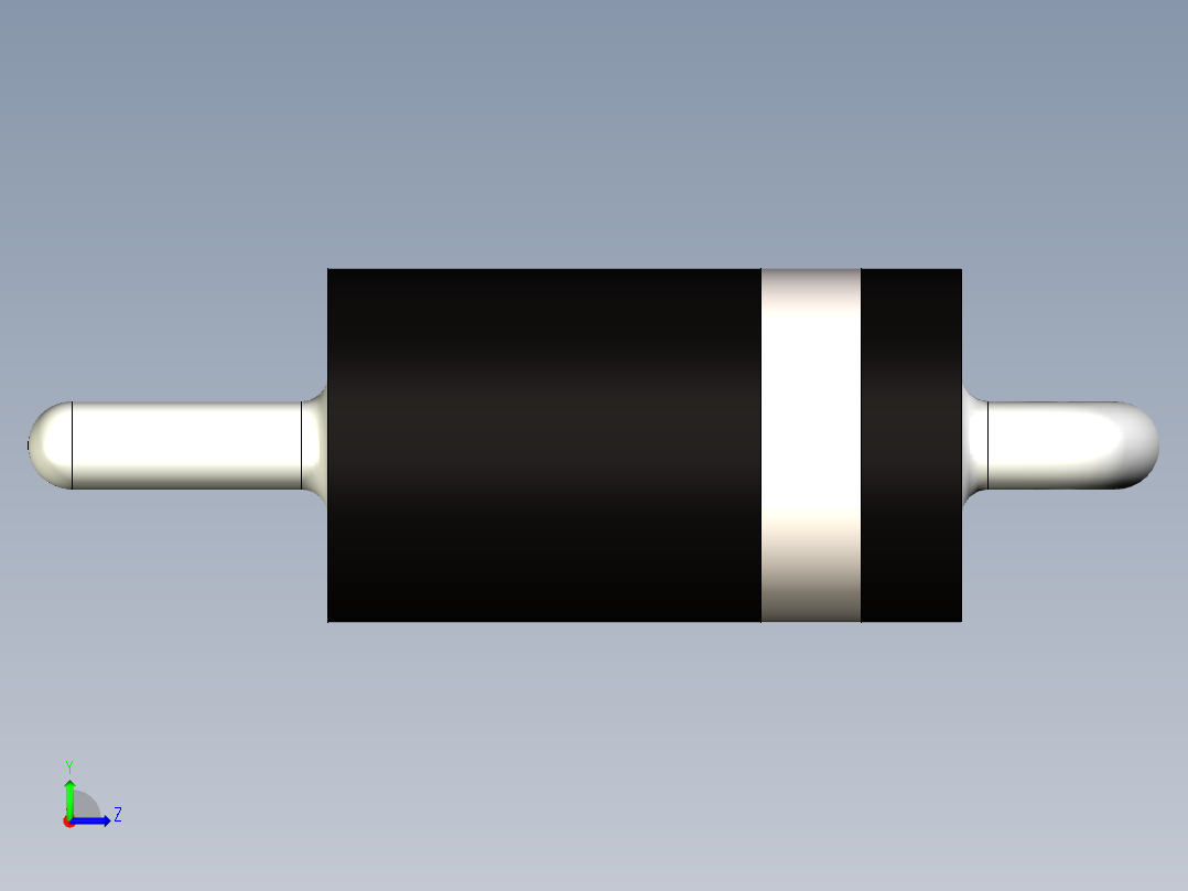 二极管DO-201AD垂直安装印刷电路板左视图